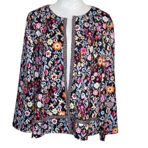 Emery Rose Women's Floral Long Sleeve Cropped Bolero Cardigan Modest XXL Paisley